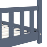 Kids Bed Frame Grey Solid Pine Wood 90x200 cm 283372