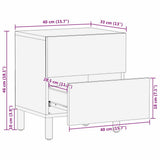Bedside Cabinet Brown 40 x 33 x 46 cm Solid Mango Wood 4017898