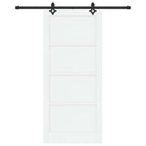 Sliding Door 93 x 211 cm Engineered Wood White and Black 3450122