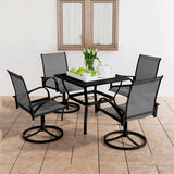 Dining Set Anthracite Grey Textilene and Powder-Coated Steel 3060282