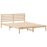 Bed Frame with Headboard Brown 160 x 210 cm Solid Pine Wood 872314
