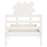 Bed Frame without Mattress White 90x200 cm Solid Wood 3195272