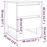 Bedside Cabinet White 40x35x50 cm Engineered Wood 826892