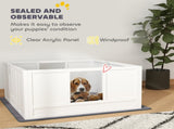 Whelping Box for Dogs with Whelping Pad, Adjustable Entrance, Non-slip Foot Pads, for Medium Dogs, T3398P349745