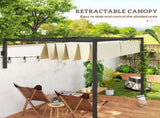 2 x 3 Lean To Steel Pergola, with Moving Fabric Canopy - Khaki T3398P325265