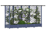 Raised Bed with Trellis and Roof Grey 202.5 x 40 x 121 cm PP 42032571