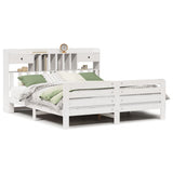 Bookcase Bed without Mattress White 180x200 cm Super King Solid Wood Pine 3309972