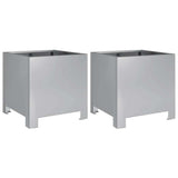 Garden Planters 2 pcs 30x30x30 cm Galvanised Steel 851196