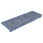 ZNTS Stair Mats Self-adhesive Sisal-Look 30 pcs 65x21x4 cm Blue 3365886