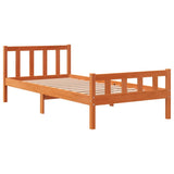 Bed Frame without Mattress Wax Brown 75x190 cm Small Single Solid Wood Pine 844389
