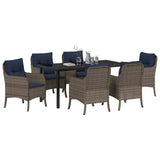 Garden Dining Set with Cushion 7 pcs Grey Poly Rattan 3380194