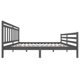 3100676 Bed Frame without Mattress Grey Solid Wood 200x200 cm