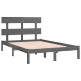 Bed Frame Grey Solid Pine Wood 200x200 cm Durable Bed Frame 3104695