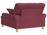 XL Armchair with Cushions Wine Red Fabric 42043486