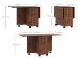 Multi-Storage Six-Person Drop Leaf Dining Table - Distressed Brown T3398P344156
