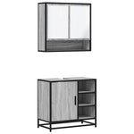 2 Piece Bathroom Furniture Set Grey Sonoma Engineered Wood 3300938