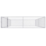 Outdoor Dog Kennel Galvanised Steel 4x4x1 m 170820