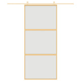 Sliding Door Gold 90x205 cm Frosted ESG Glass and Aluminium 155152