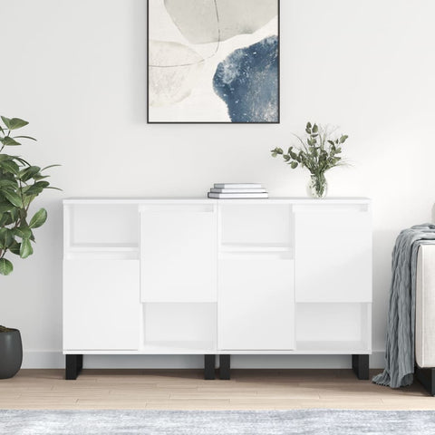 Sideboards 2 pcs White Engineered Wood 3190133