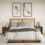 ZNTS Wall-mounted Bedside Cabinets with LED Lights 2 pcs Smoked Oak 3307984