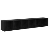 TV Cabinet Set 2 pcs Black Oak 37 x 35 x 107cm Engineered Wood 3393550