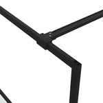 Walk-in Shower Wall Black 100x195 cm Half Frosted ESG Glass 152127