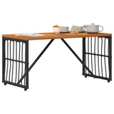 Outdoor Table Black 80 x 40 x 40 cm Steel and Poly Rattan 42025145