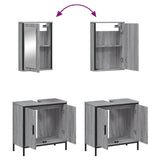 2 Piece Bathroom Furniture Set Grey Sonoma Engineered Wood 3214783