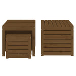 4 Piece Garden Box Set Honey Brown Solid Wood Pine 3154669