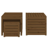 4 Piece Garden Box Set Honey Brown Solid Wood Pine 3154669