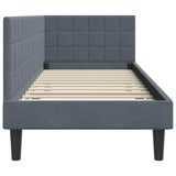 Corner Bed Frame with Headboard Dark grey 80 x 200 cm Velvet 42016409