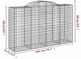 Arched Gabion Baskets 14 pcs 200x50x160/180 cm Galvanised Iron 3146395