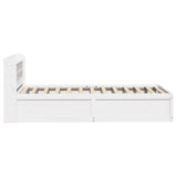 Bed Frame with Headboard White 90x190 cm Single Solid Wood Pine 3307105