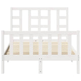 Bed Frame without Mattress White Small Double Solid Wood Pine 3191942