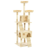 Cat Tree with Sisal Scratching Posts 170 cm Beige 170614