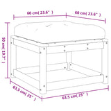 Garden Footstool with Cushions White Solid Wood Pine 844700