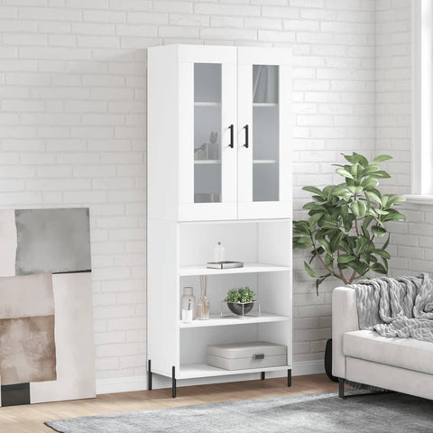 Highboard White 69.5x34x180 cm Engineered Wood 3198729