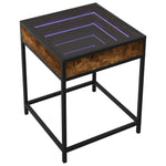 ZNTS Coffee Table with Infinity LED Smoked Oak 40x40x51 cm 847674