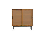 Sideboard, Kitchen Cabinet, Storage Cupboard with Rattan Decorated Doors, with 2 Sliding Barn Doors, N896P437305N