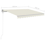 3069917 Manual Retractable Awning with Posts 3,5x2,5 m Cream