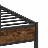 Metal Bed Frame without Mattress Smoked Oak 200x200 cm 3325112