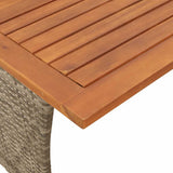 Garden Table with Acacia Wood Top Grey 105x75x72 cm Poly Rattan 4104139