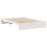 Bookcase Bed without Mattress White 150x200cm King Size Solid Wood Pine 3322362