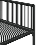 11 Piece Garden Dining Set Black Poly Rattan 3295036