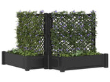 Big Planter with Trellis 2 pcs Anthracite 143 x 143 x 133.5 cm 42041727