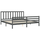 Bed Frame without Mattress Grey 200x200 cm Solid Wood Pine 3193878