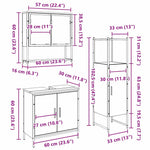 Bathroom Furniture Set with Door 3 pcs Brown 33 x 33 x 102.5 cm 3334368