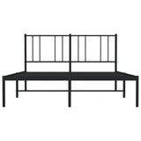 Metal Bed Frame without Mattress with Headboard Black 120x200cm 352478