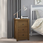 ZNTS Bedside Cabinets 2 pcs Honey Brown 40x35x61.5 cm Solid Wood Pine 813706