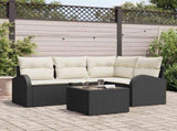 Garden Sofa Set 5 pcs Black Poly Rattan 3346027